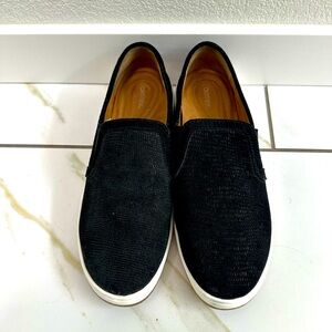 Aetrex Kenzie Slip on Sneaker Black Croc Leather - Size 7.5-8.0 (EU 38)